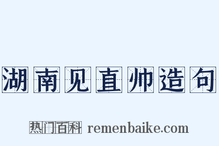 湖南见直帅造句是什么意思的图片